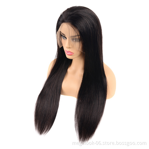 Wholesale Indian Unprocessed Raw Remy Lace Frontal Wig, Virgin Cuticle Aligned Peruvian Human Hair Front Lace Front Wigs